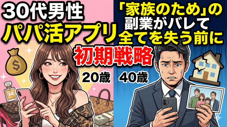 「家族のため」の副業がバレて全てを失う前に。30代男性が取るべきパパ活アプリの初期戦略